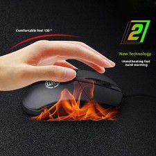 Heated Mouse with 3 Adjustable Temperature Levels Black Mouse, Ergonomic C1K4