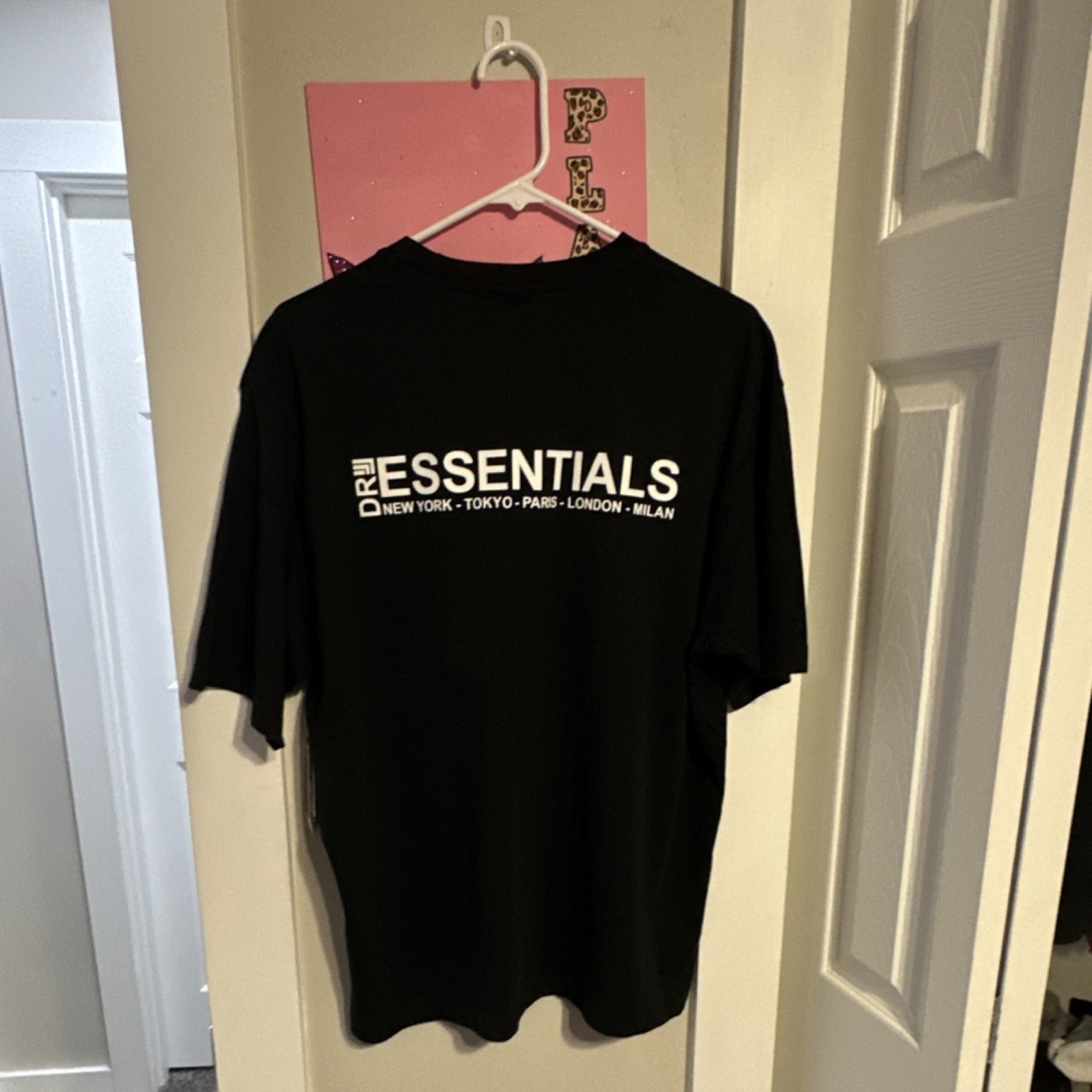DRJ Essentials Black Cotton Men's T-Shirt M Short Sleeve Logo