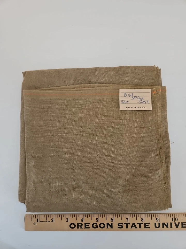 32 Count Zweigart 18th CENTURY GOLD 27"x34" Half-Yard Linen Cross Stitch Fabric - Image 2 of 2