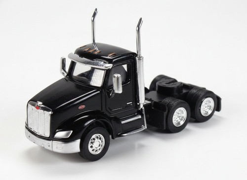 Tractor Herpa 410534 HO negro Peterbilt 579 3 ejes cabina corta solamente (paquete de 2) | Zustand: New