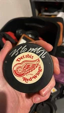 Vladimir Konstantinov Autographed DETROIT Red Wings Puck (pre Accident)