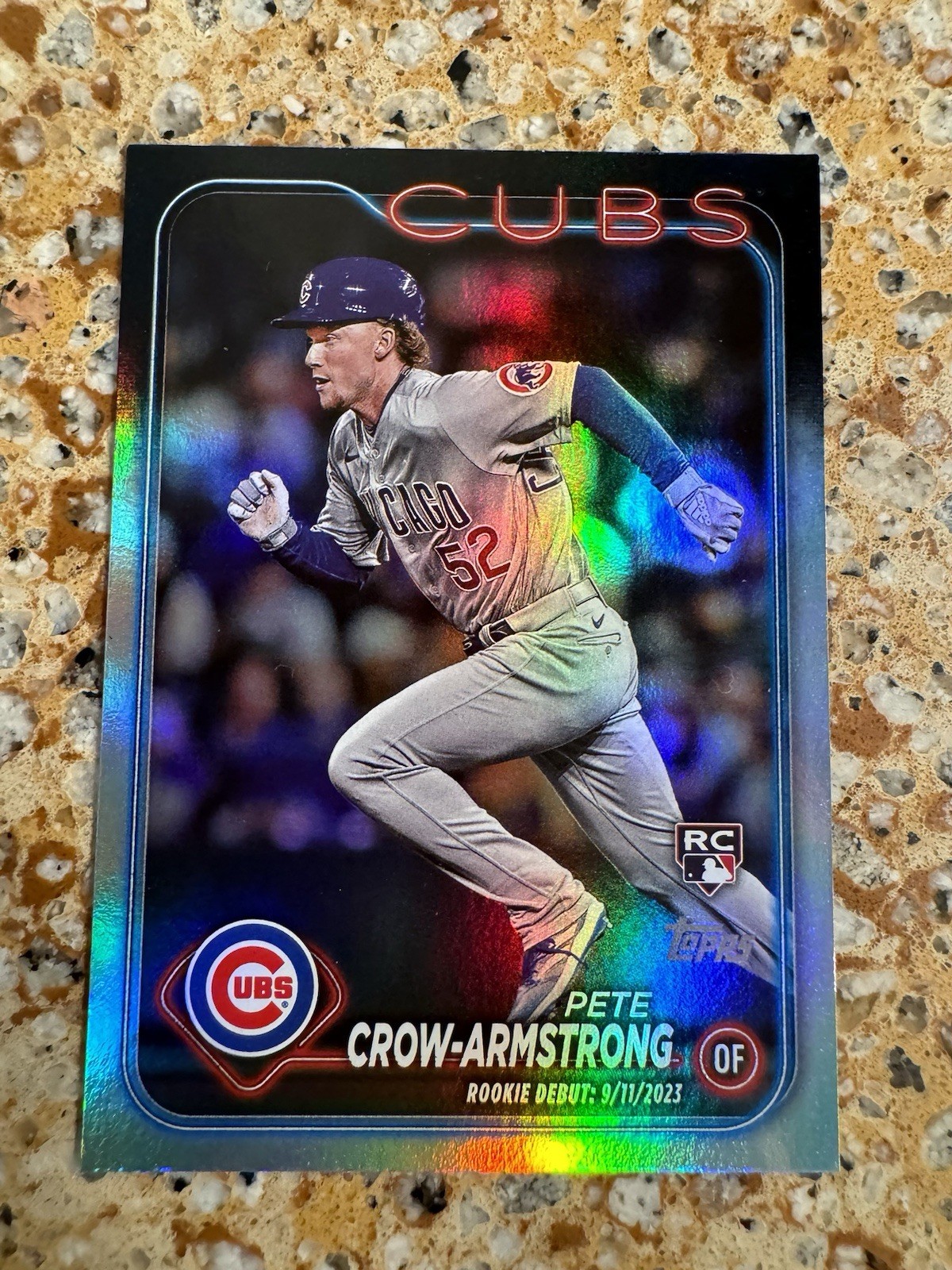 PETE CROW-ARMSTRONG 2024 TOPPS UPDATE RAINBOW FOIL ROOKIE DEBUT RC #US91 CUBS