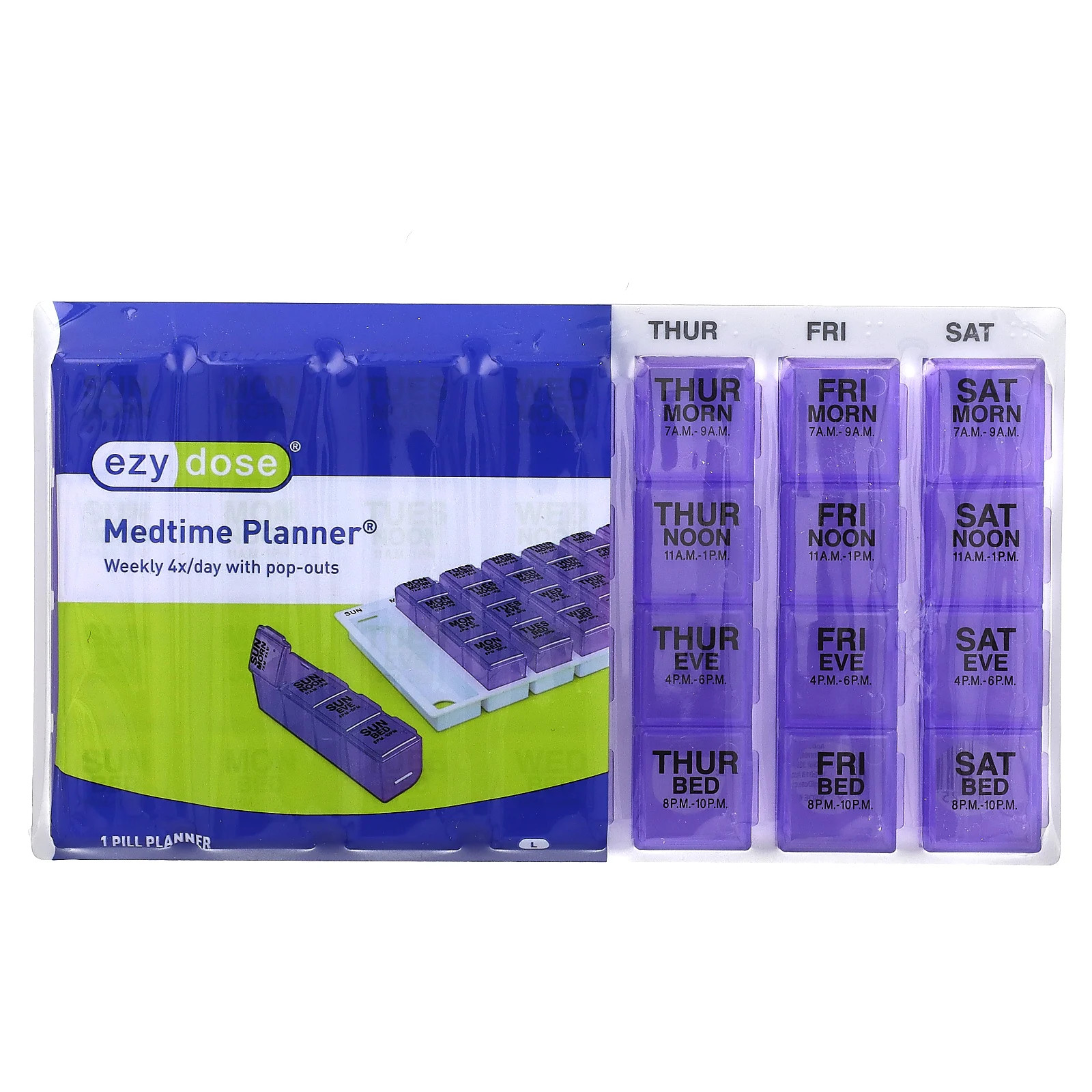 Еженедельно 4 раза в день с всплывающими окнами Medtime Planner большой на 1 счет 3790₽