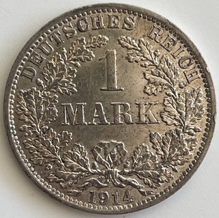 Deutsches Reich 1 Mark 1914 A Silber Silver stgl UNC