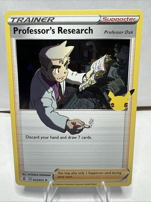 Professor's Research (Professor Oak) 023/025 Celebrations NM Pokemon Card TCG