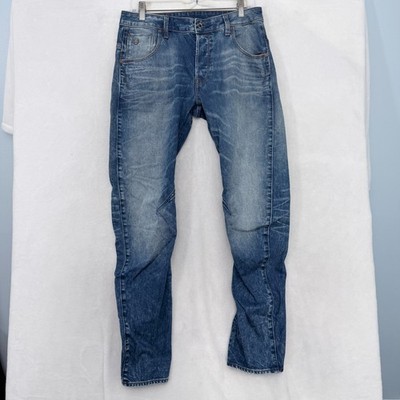 G Star Raw Jeans Mens 30x30 (31x29) Blue Arc 3D Slim Stretch Whisker Biker