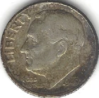 1949-P,  Roosevelt Dime, Silver, circulated (U.S. Coin, Money Collectible)