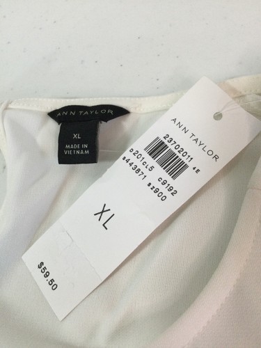 ANN TAYLOR Ivory Blouse/Top. Size X/Large. Orig. $59.50. NEW. - Picture 3 of 5
