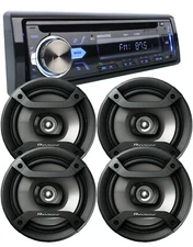 4X Pioneer 6.5" Speakers + Audiotek 1-Din Car Audio Bluetooth CD AM FM Receiver