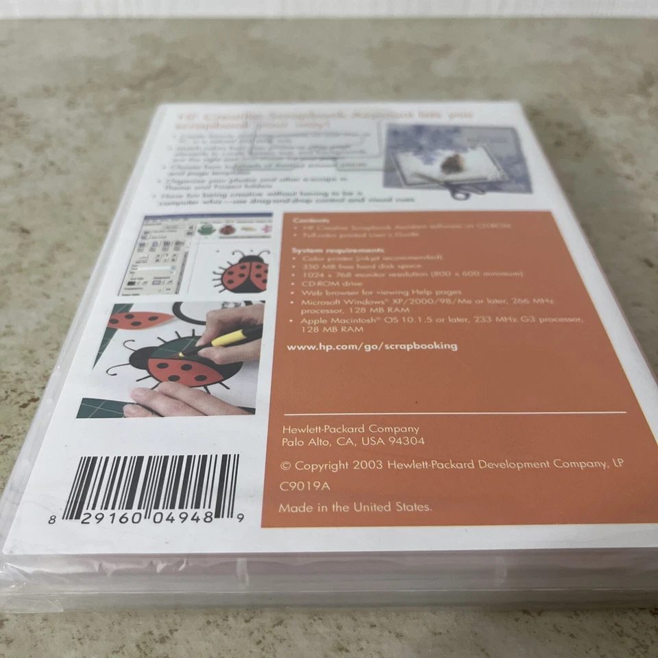 HP Creative Scrapbook Assistant CD ROM Software WIN XP/2000/98/Me NEW SEALED - Image 3 of 3