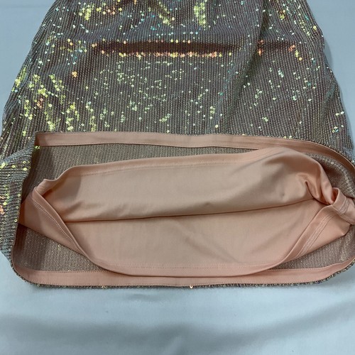 Sugar And Jade Dress Girls Size 10 M Gold Pink Cold Shoulder Lined Sequins - Picture 11 of 15
