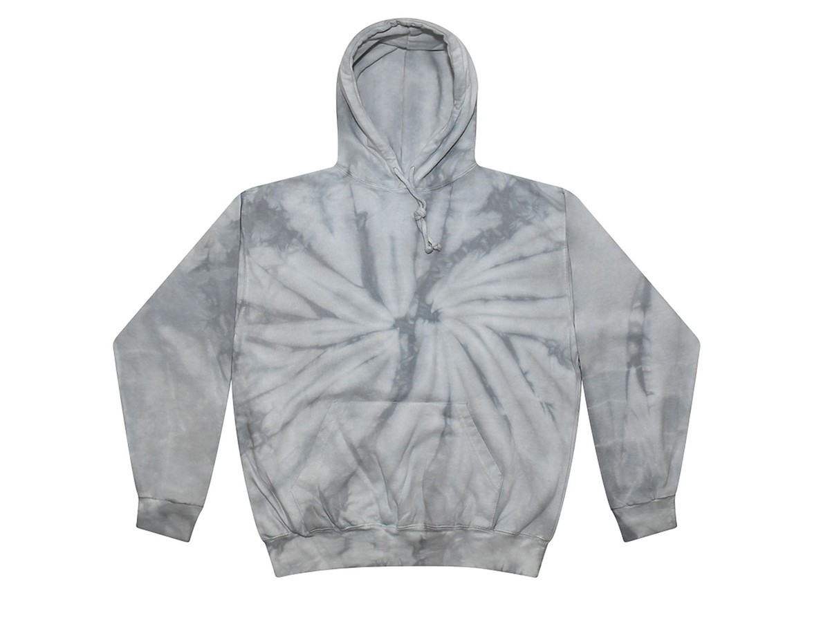Spider Silver Tie Dye Hoodie Kids Pockets Long Sleeve Cotton Colortone