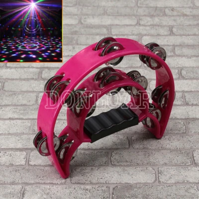 SUNDELY UK ROSE Moon Tambourine Percussion 20 Jingle Shaker Musical Instrument Gigging