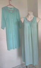 Vintage Shadowline Women's Small Embroidered Peignoir Set Nightgown Robe EVC