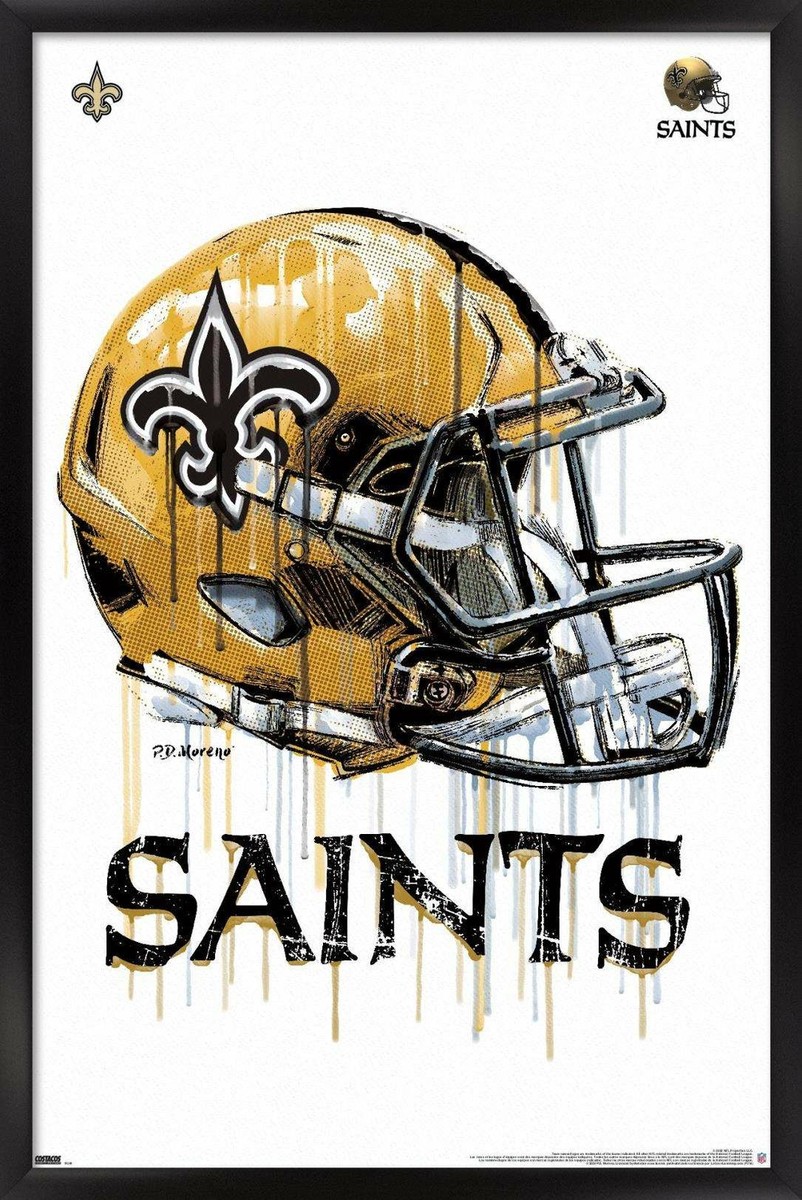 NFL New Orleans Saints Drip Helmet 20 Poster