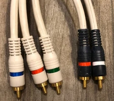 Component 5 Wire RCA Cable With 2 Audio and 3 Video Wires - 6' Length - White