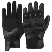 New Black Full Finger Knuckles Protection Leather Gloves Motorcycle Biker Riding