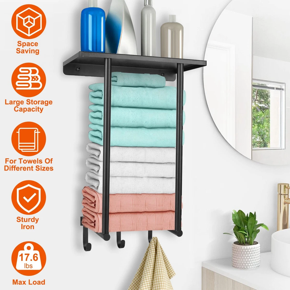 Space-Saving Towel Storage Organization for Bath I mDesign