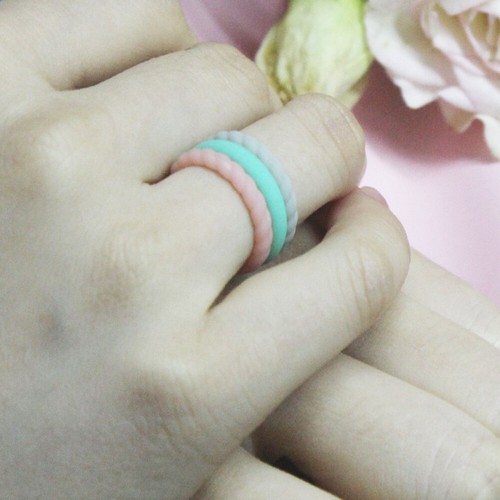 Unisex-Gummi-Silikonringe – Einfache Mehrfarbige Flexible Ringe Zum → - Bild 7 von 19