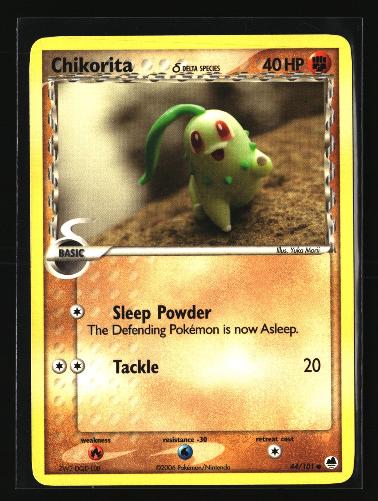 Pokemon CHIKORITA DELTA SPECIES 44/101 (2006 Dragon Frontiers) LP/NM