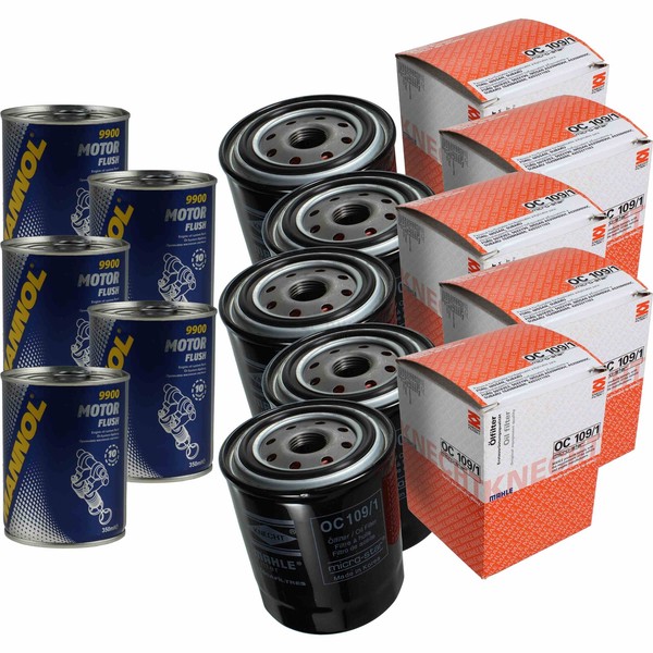 5X Original Mahle / Knecht ÖLfilter OC 109/1 + 5X SCT Motor Flush MotorspüLung-image