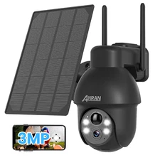 ANRAN WiFi Solar Battery Powered Wireless Security Cameras Outdoor 3MP PTZ 360°