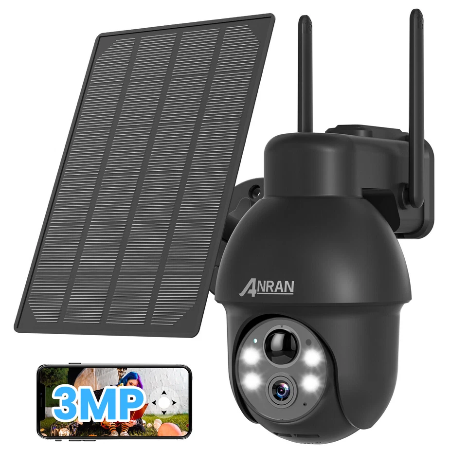 ANRAN Solar Kamera FUNK ÜBERWACHUNGSKAMERA Outdoor WLAN WIFI IP CAMERA Set AUßEN