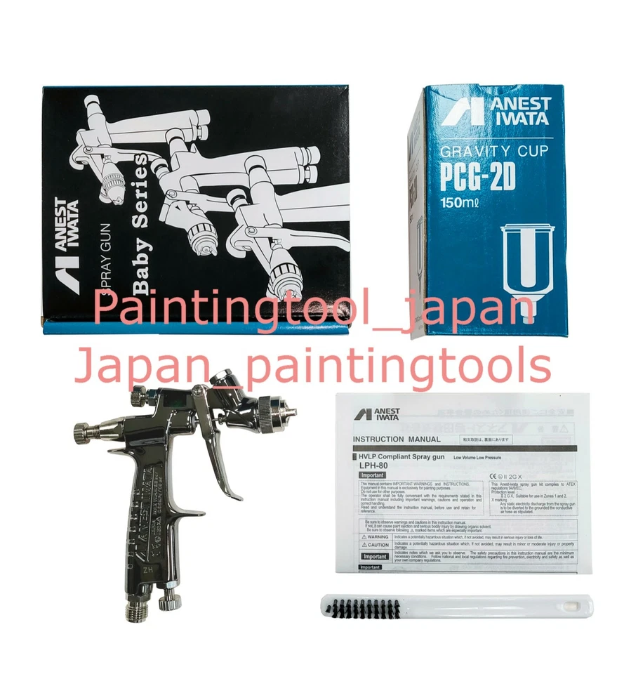 Pistola pulverizadora ANEST IWATA LPH-80-082G 0,8 mm E2 HVLP con PCG-2D-1 150 ml LPH80 82G Foto 2 de 4