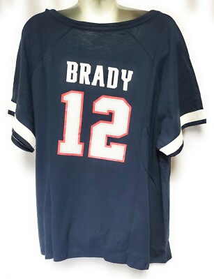 シャツ Tom Brady 12 New England patriots Women Womens NFL New England Patriots Tom Brady #12 Split Neck Football