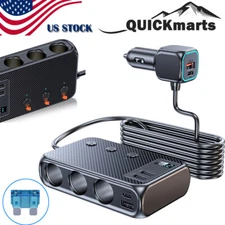 Multi-port Car Cigarette Lighter Socket Adapter Splitter USB Plugs Fast Charger