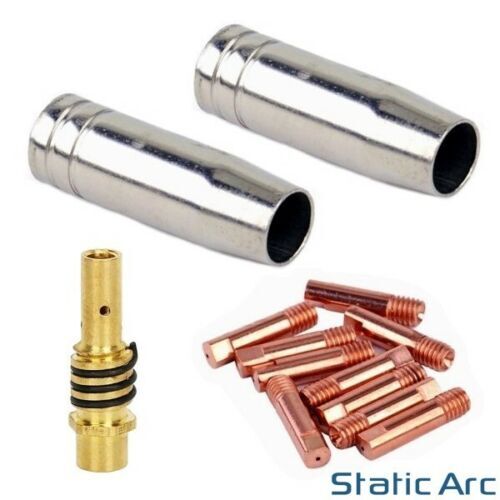 MB15 MIG WELDING CONSUMABLES KIT TORCH CONTACT TIPS NOZZLE SHROUD 14AK/15AK 13PC - Picture 7 of 8