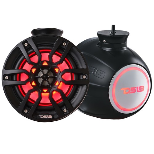 DS18 NXL-PS6BK 2-Way Wakeboard Tower Speaker Integrated RGB Lights 300W MAX Pair
