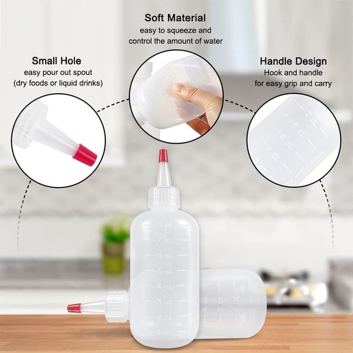 10 Pack 4 Ounce Plastic Squeeze Bottles With Caps Plastic Small Dispensing Bo... - Picture 2 of 7