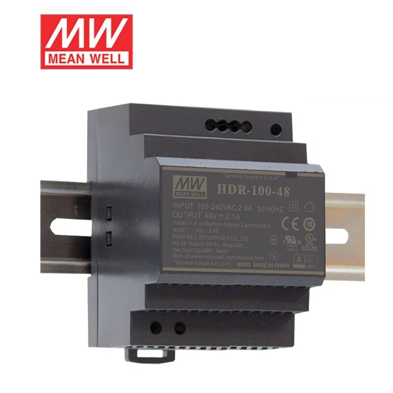 1PC MEAN WELL HDR-100 Series 12/12N/15/15N/24/24N/48/48N DIN rail power supply - Picture 1 of 7