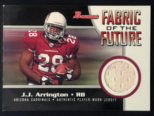 JJ ARRINGTON 2005 Bowman Fabric of the Future Rookie RC Worn Jersey Relic
