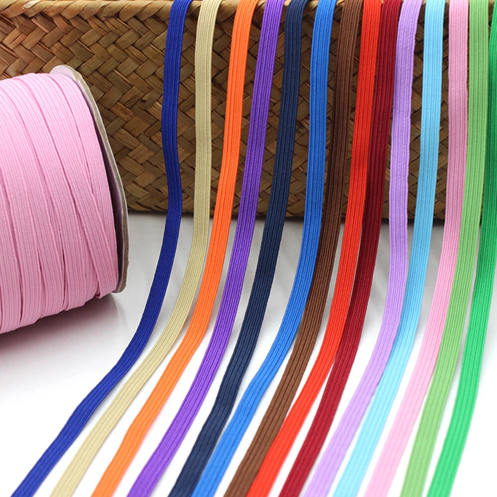 6mm Flat Elastic Band Stretch Cord Rope DIY Accessory Woven Sewing Craft  Pants