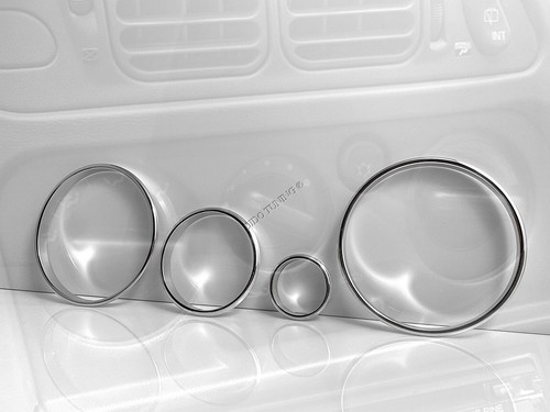 For Mitsubishi Eclipse 2G 95-99 Chrome Heater Rings Dashboard Alloy Surrounds x4 - Picture 2 of 5