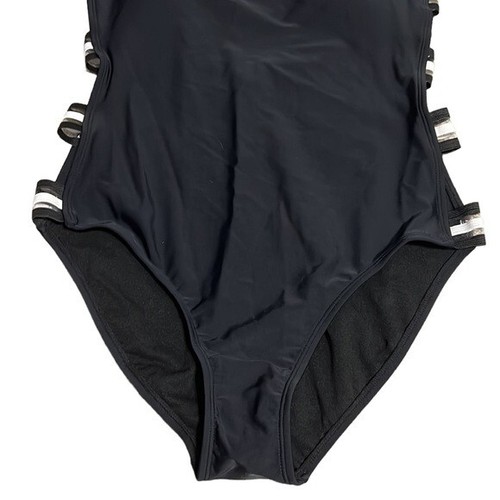 Maillot de bain une pièce noir femme taille L SO découpe latérale NEUF - Photo 3 sur 8