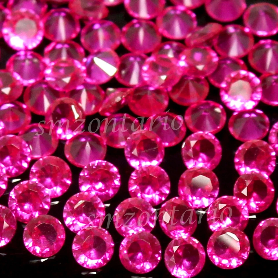 Wholesale Natural Pigeon Blood Red Ruby 2 mm Round Cut Loose Gemstone 50 Pcs Lot - Image 4 of 4