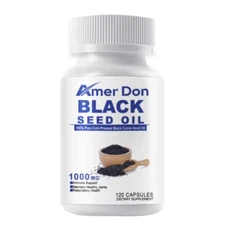 1000mg Black Seed Oil, Non-GMO, Vegan,Premium Black Seed 120 Capsules Supplement