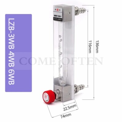 Glass Rotor Flowmeter LZB-3WB6 Air Body Oxygen Hydrogen Nitrogen Ammonia Liquid