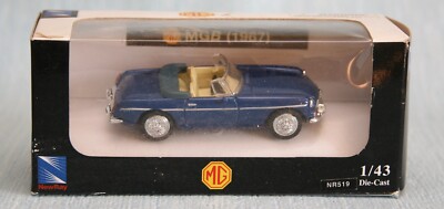 NEW RAY NR519 1:43 SCALE 1967 MGB ROADSTER CAR IN BLUE BOXED