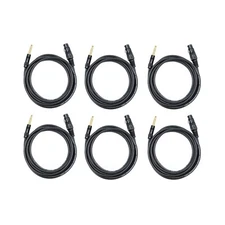 Audio2000's C07012P6 12 Ft 1/4" TS to XLR Female Microphone Cable (6 Pack)