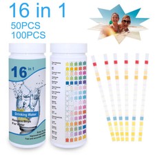 100pack 16 in 1 Drinking Water Test Kit Strips, Home Water Quality Test for Tap 