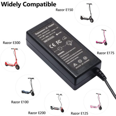 Cargador De Bater�A De 24V 1.5A Para Razor E100 E200 E300 MX350 MX400 ZR350 Y