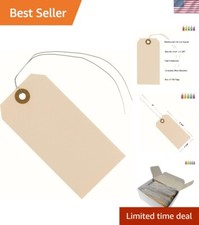 Premium Quality Blank Manila Tags with 6" Wire Ties - 4 3/4" x 2 3/8" Box of 100