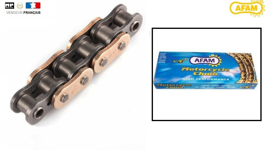 Chaîne AFAM A530HS anti usure prématurée pas 530 pour roadster et routière