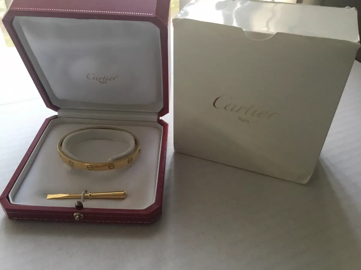 Cartier LOVE 18K Yellow Gold Bracelet Size 16 CA04-041323 | eBay