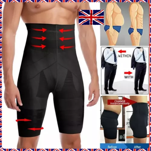 Mens High Waist Compression Tummy Control Boxer Shorts Body Shaper Girdles Pants - Bild 1 von 28