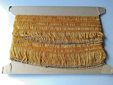 Gold Metallic Fringe Trim 1-3/4" Approx 4 yards NOS
